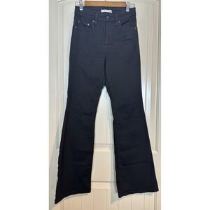Levi's 726 Bootcut Flare Jeans Women Sz 27 Black High Rise stretch